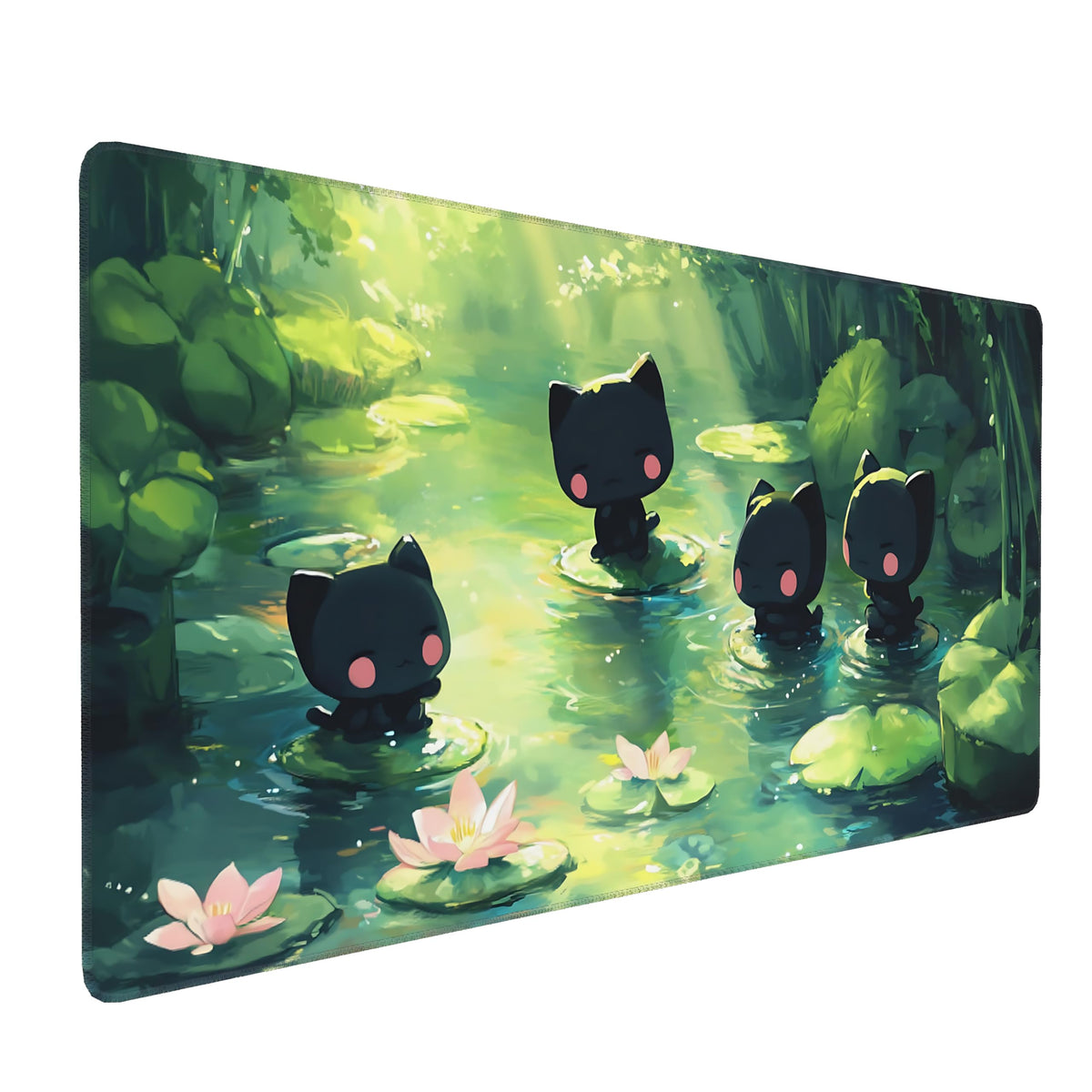Dark Green Floral XXL Desk Mat, Extra Large Mouse Pad with Anti-Slip Base & Stitched Edges for Women, Aesthetic Desk Pad for Home Office Computer, Keyboard Mat Office Supplies Decor