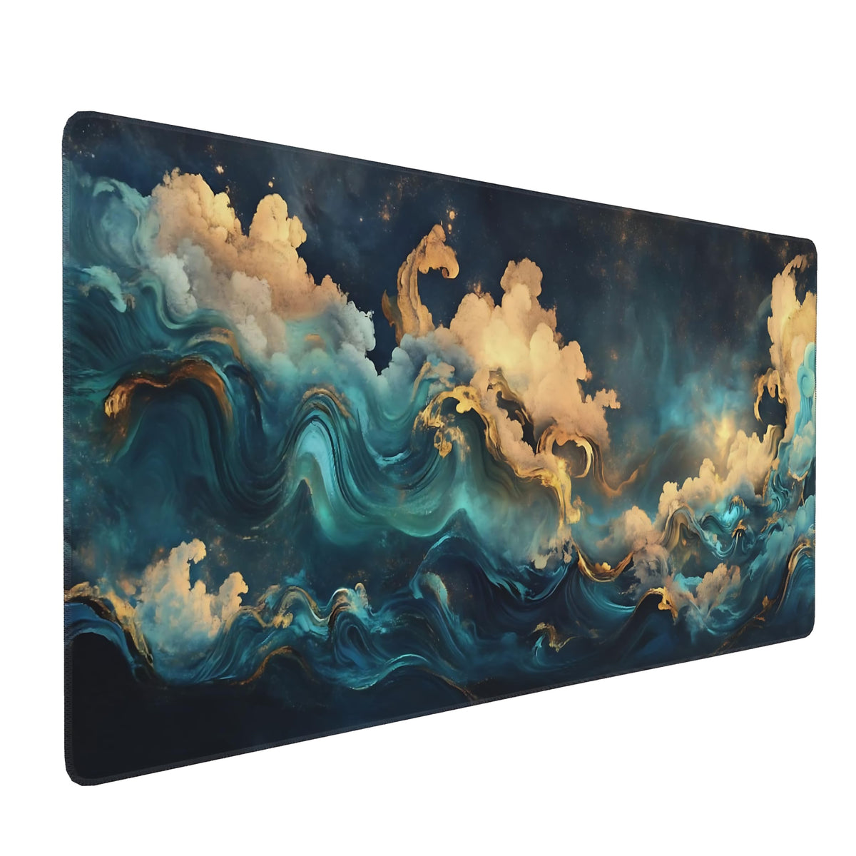 Dark Green Floral XXL Desk Mat, Extra Large Mouse Pad with Anti-Slip Base & Stitched Edges for Women, Aesthetic Desk Pad for Home Office Computer, Keyboard Mat Office Supplies Decor