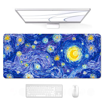 Desk Mat, Ultra Large Mouse Pad, XXL Gaming Mousepad, Green Tropical Leaves Deskpad, Big Extended Full Size Mouse Pad, Desktop Desk Matt for Keyboard, Laptop & Computer, 35.5 x 15.7 in