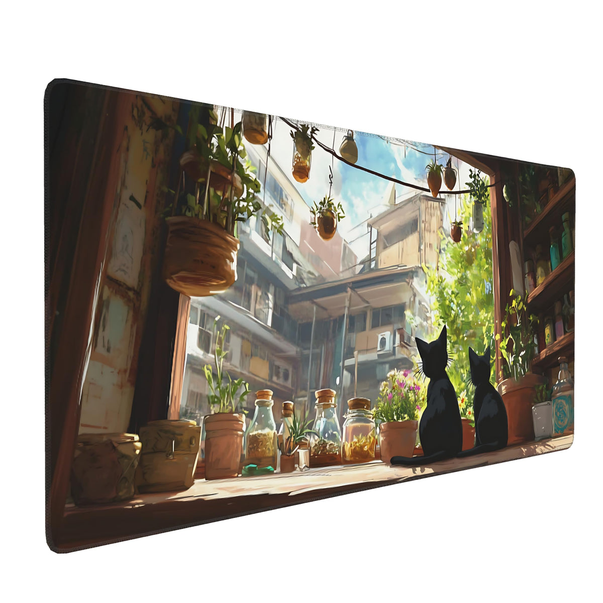 Dark Green Floral XXL Desk Mat, Extra Large Mouse Pad with Anti-Slip Base & Stitched Edges for Women, Aesthetic Desk Pad for Home Office Computer, Keyboard Mat Office Supplies Decor
