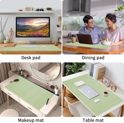 Bloss Green Desk Mat, Desk Matt for Desktop, Large Leather Desk Pad, Desk Pad Mat Waterproof, Computer Mat for Office Work/Home/Decor (31.5 x 15.7 Inches)