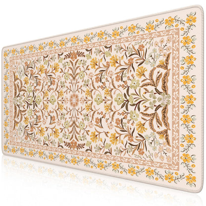 iCasso Aesthetic Desk Mat,31.5x11.8in Mouse Pads, Pink Floral