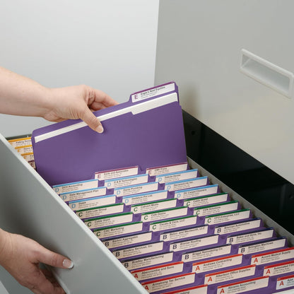 Smead Standard File Folders, 100 Count, Purple, 1/3-Cut Tabs, Letter Size (13043)