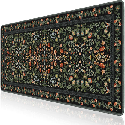 iCasso Aesthetic Desk Mat,31.5x11.8in Mouse Pads, Pink Floral