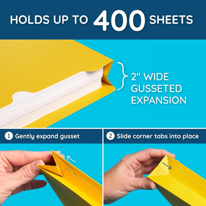 Blue Summit Supplies 25 Expandable File Folders, Letter Size, 2", Assorted