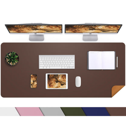 AFIING Large Desk Mat, 47" x 17",Black,Leather Desk Pad Protector for Mouse