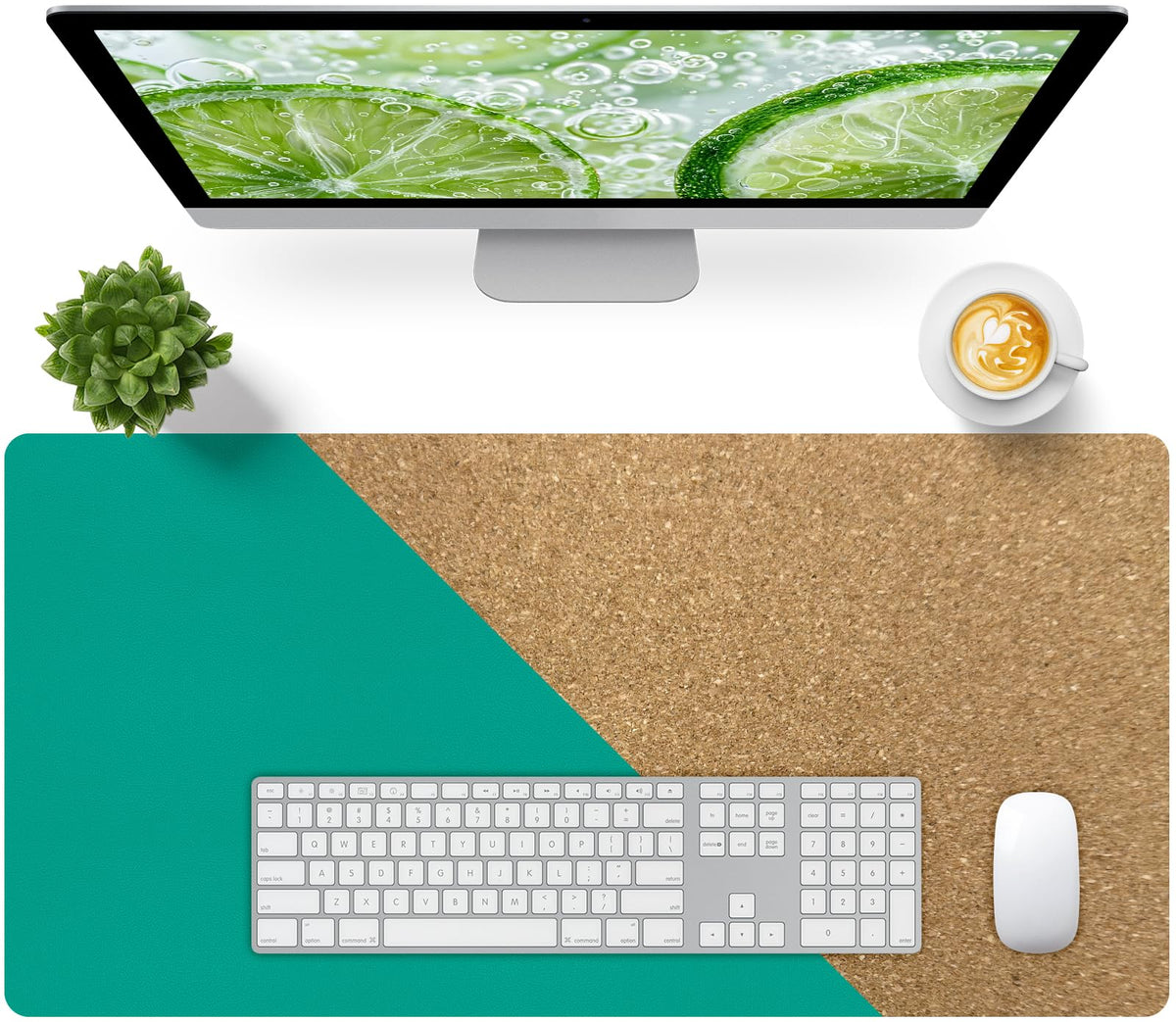 Bloss Green Desk Mat, Desk Matt for Desktop, Large Leather Desk Pad, Desk Pad Mat Waterproof, Computer Mat for Office Work/Home/Decor (31.5 x 15.7 Inches)
