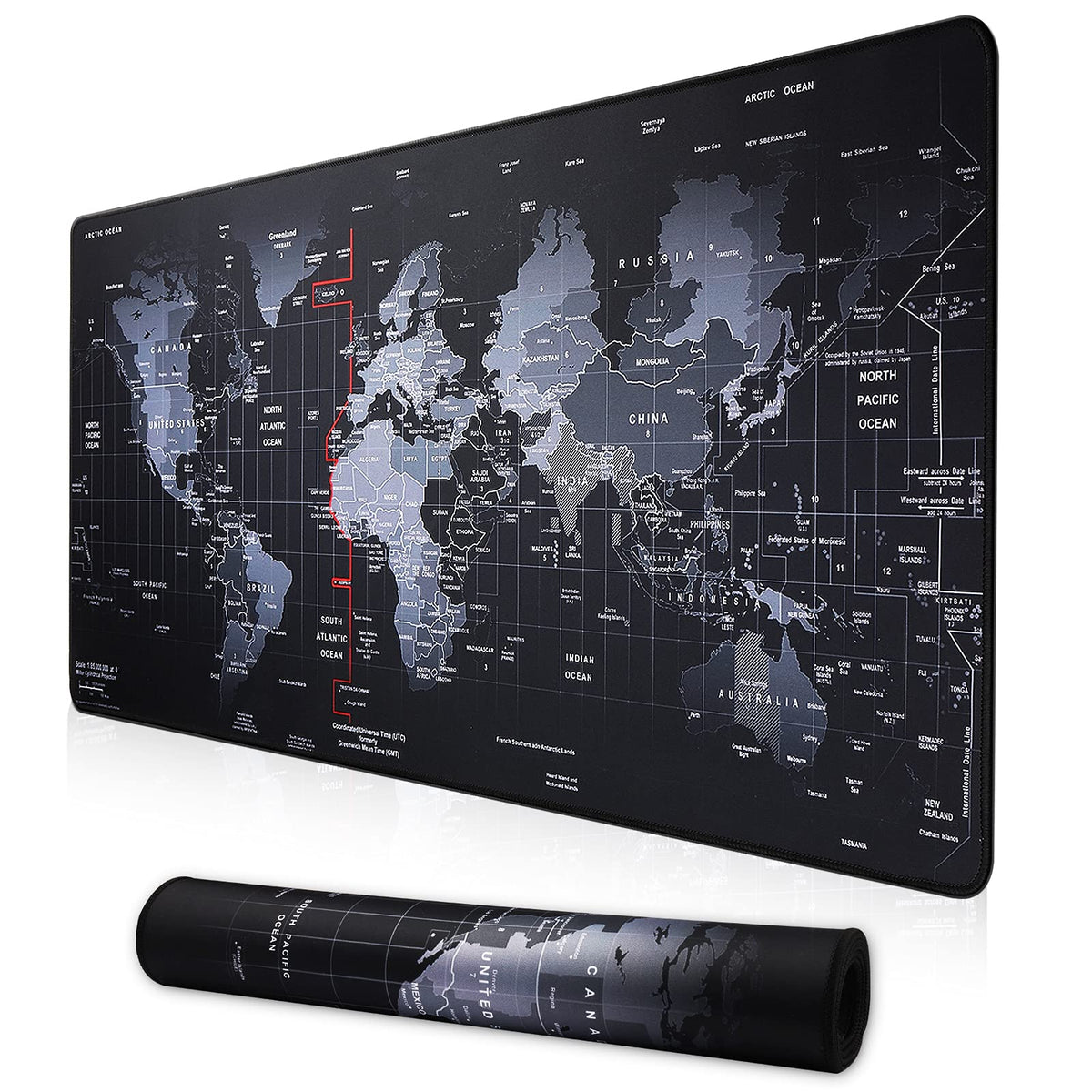 XXL Professional Large Mouse Pad & Computer Game Mouse Mat (35.4x15.7x0.1IN, Map) (90 * 40 Map)