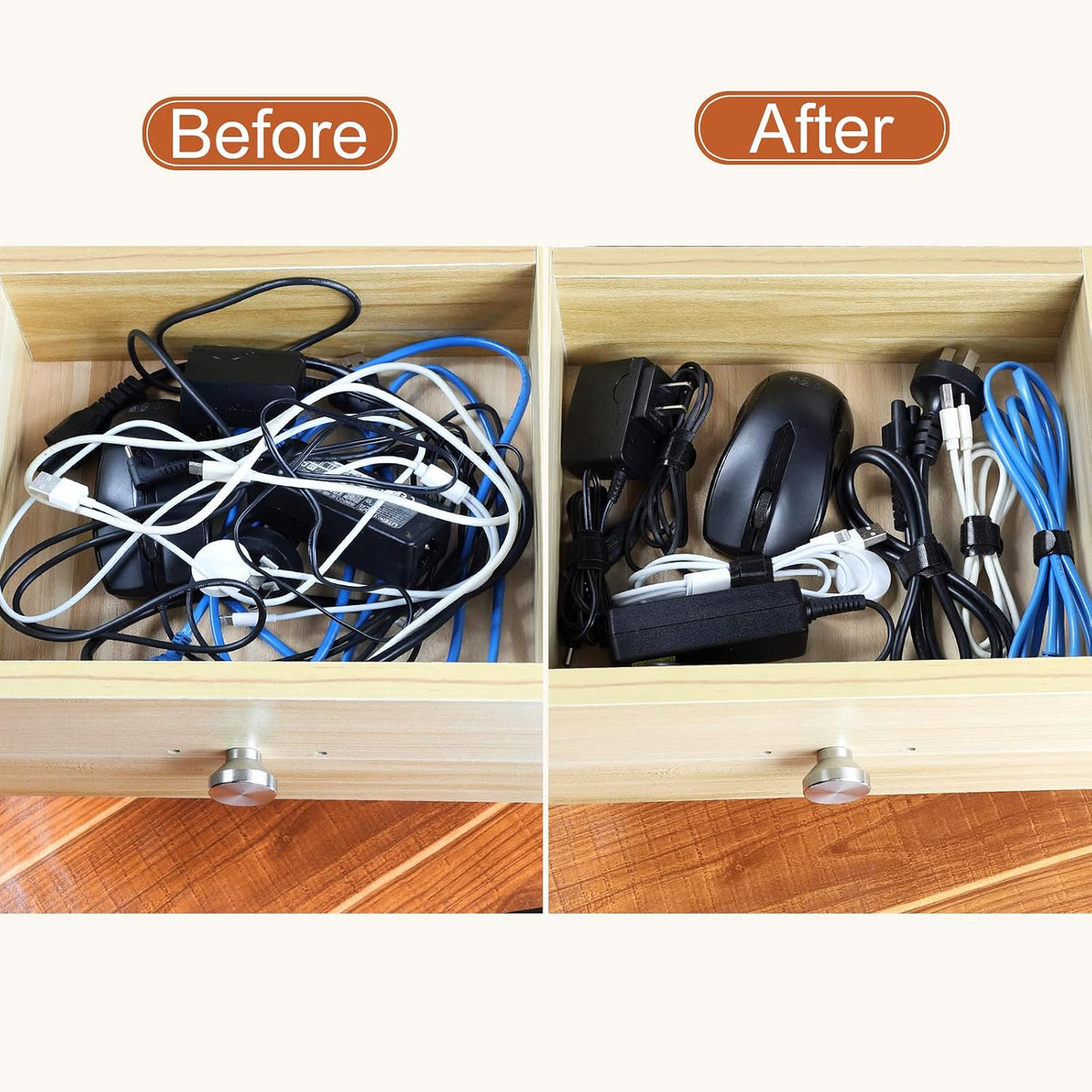 MVYC Reusable Cable Ties, Hook and Loop Cord Organizer, 6 Inch 120 PCS