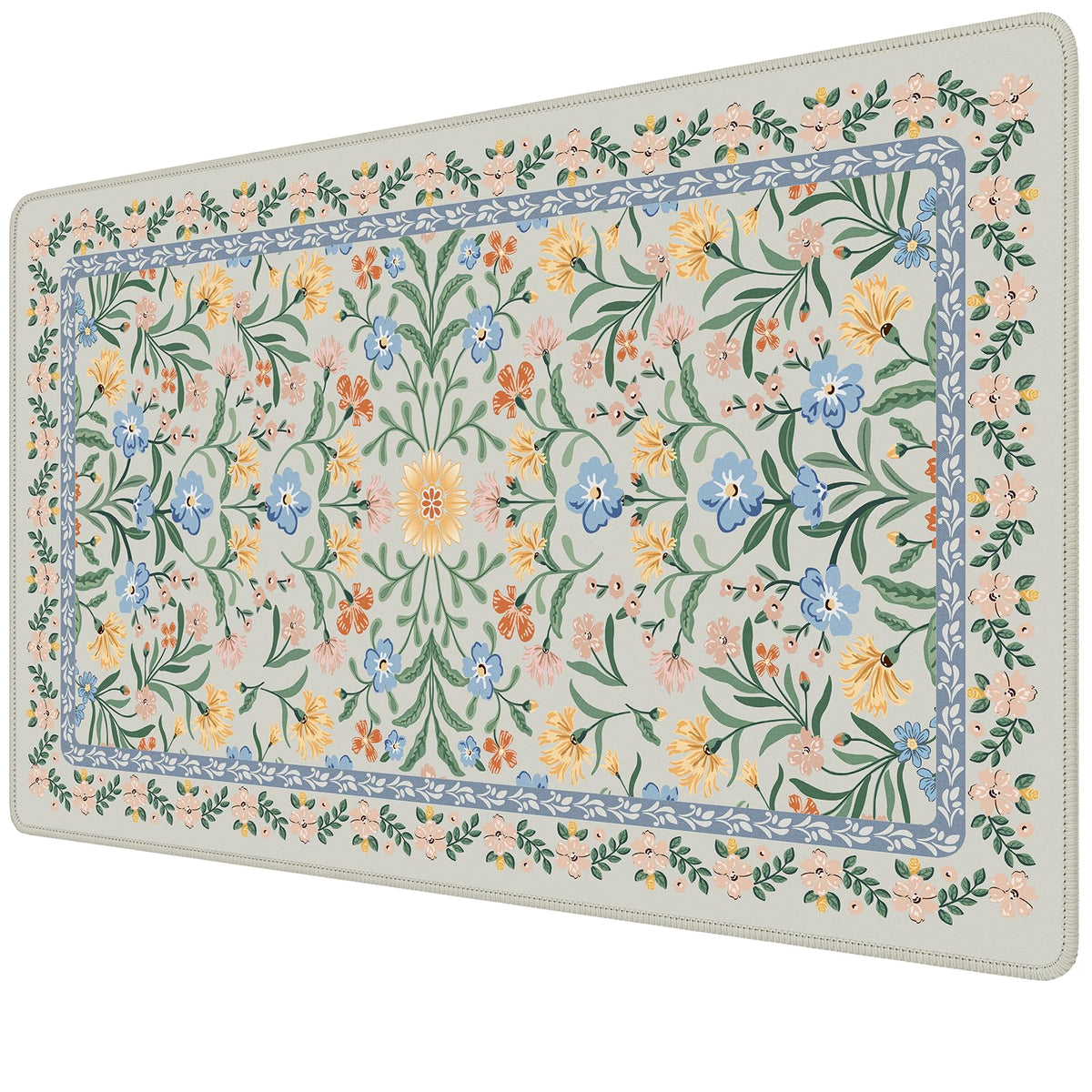 iCasso Aesthetic Desk Mat,31.5x11.8in Mouse Pads, Pink Floral