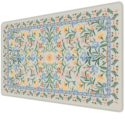 iCasso Aesthetic Desk Mat,31.5x11.8in Mouse Pads, Pink Floral