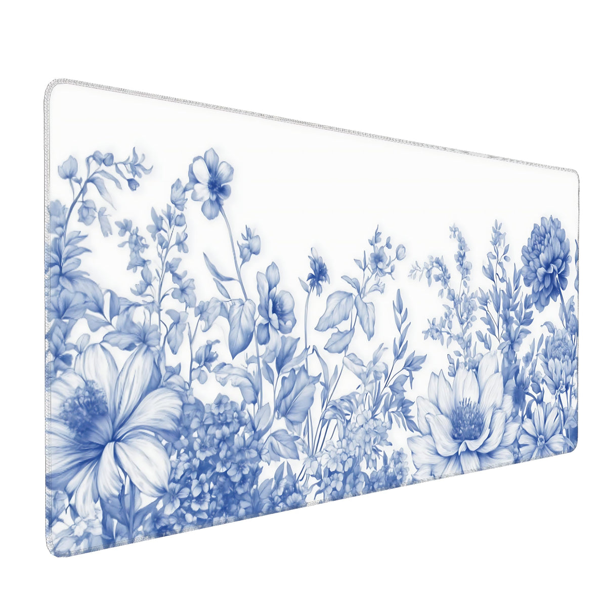 Dark Green Floral XXL Desk Mat, Extra Large Mouse Pad with Anti-Slip Base & Stitched Edges for Women, Aesthetic Desk Pad for Home Office Computer, Keyboard Mat Office Supplies Decor