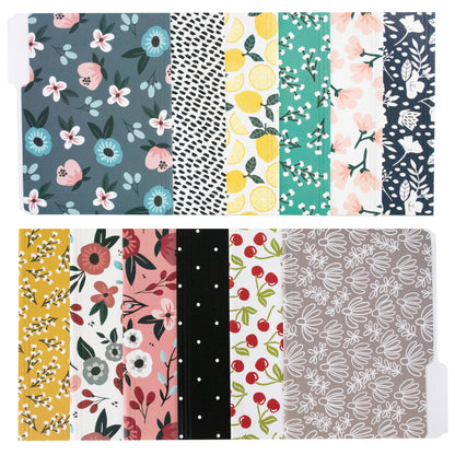 Cute Decorative File Folders, 12 Pack 3-Tab Letter Size, Boho Manila