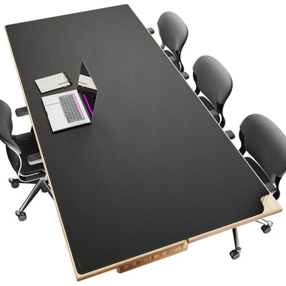 MAIDERN 43.3”x 19.6” Cork & Leather Desk Mat, Large Desk Pad (Cream)