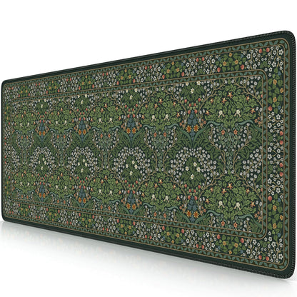 iCasso Aesthetic Desk Mat,31.5x11.8in Mouse Pads, Pink Floral