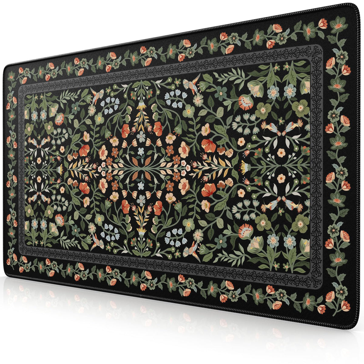 iCasso Aesthetic Desk Mat,31.5x11.8in Mouse Pads, Pink Floral
