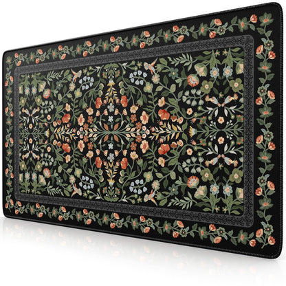 iCasso Aesthetic Desk Mat,31.5x11.8in Mouse Pads, Pink Floral