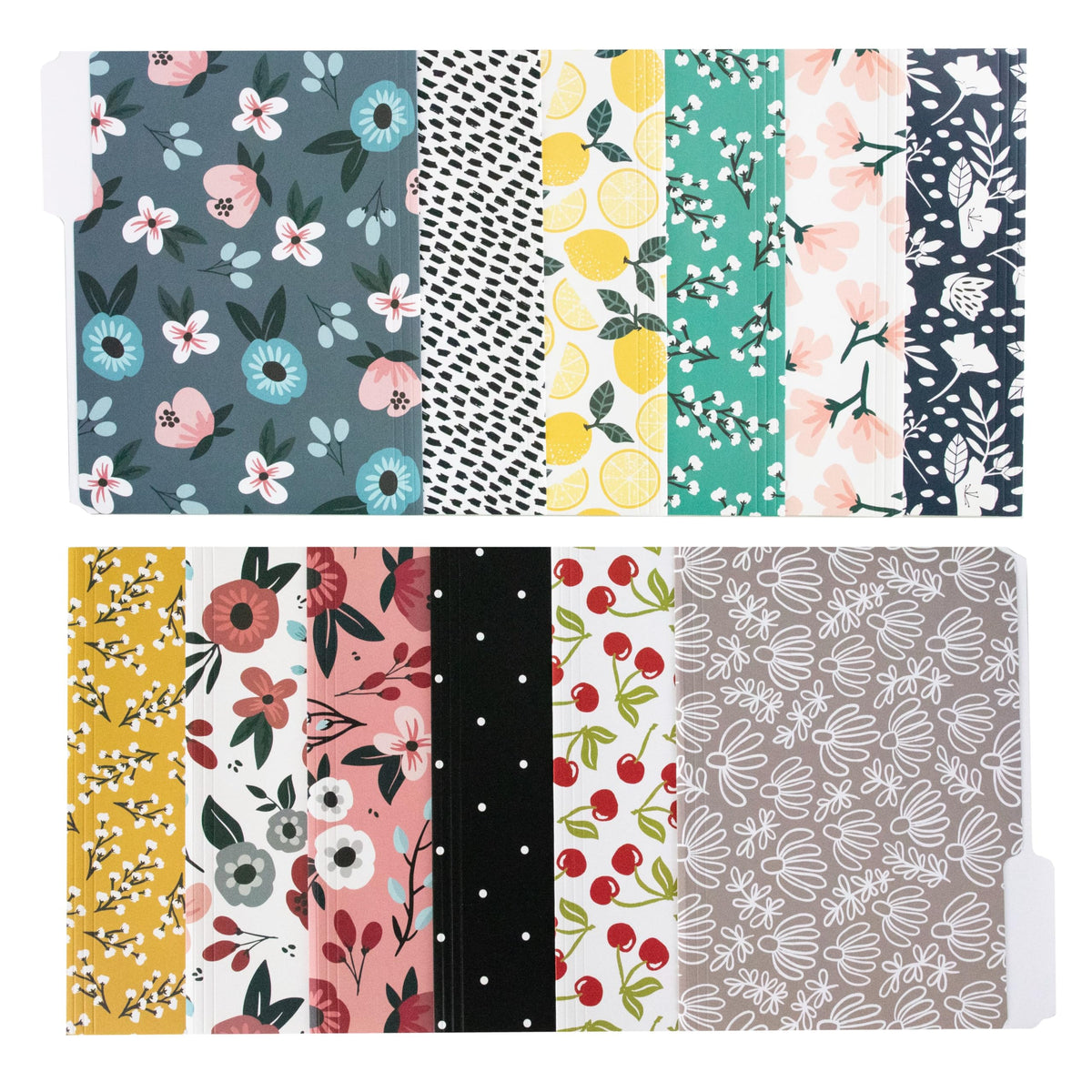 Cute Decorative File Folders, 12 Pack 3-Tab Letter Size, Boho Manila