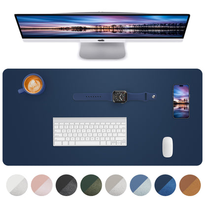 AFIING Leather Desk Pad Protector, Mouse Pad, Office Desk Mat, Non-Slip PU Leather Desk Blotter, Large Desk Mat, Waterproof Keyboard Mat for Office/Home/Decor (Dark Green, 48" x 17")