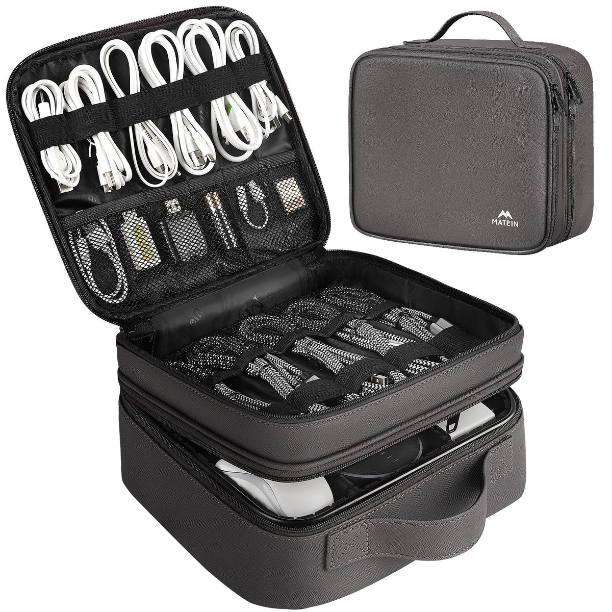 MATEIN Cable Organizer Bag, Travel Electronic Storage Cord Organizer Box