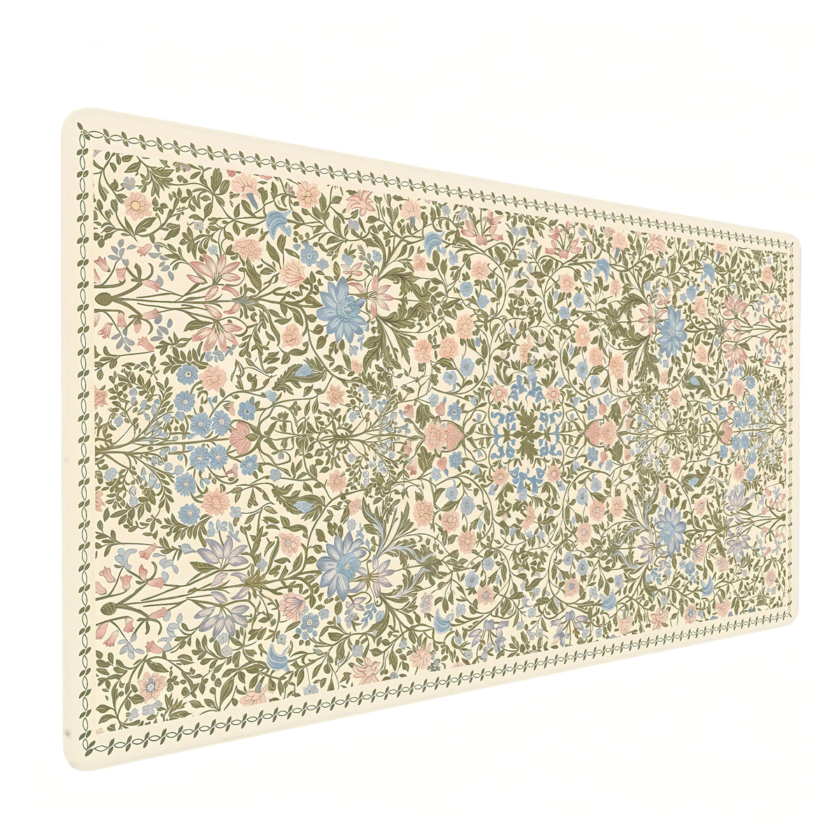 Dark Green Floral XXL Desk Mat, Extra Large Mouse Pad with Anti-Slip Base & Stitched Edges for Women, Aesthetic Desk Pad for Home Office Computer, Keyboard Mat Office Supplies Decor