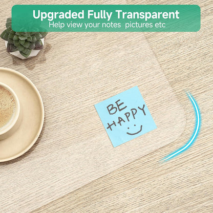 NATRKE Clear Desk Mat Pad, 31.5"x15.7" Large Transparent Computer Desk Mat Plastic Desktop Protector, PVC Writing Pad with Round Edge, Waterproof Wipeable Non-Slip Table Protector for Home Office